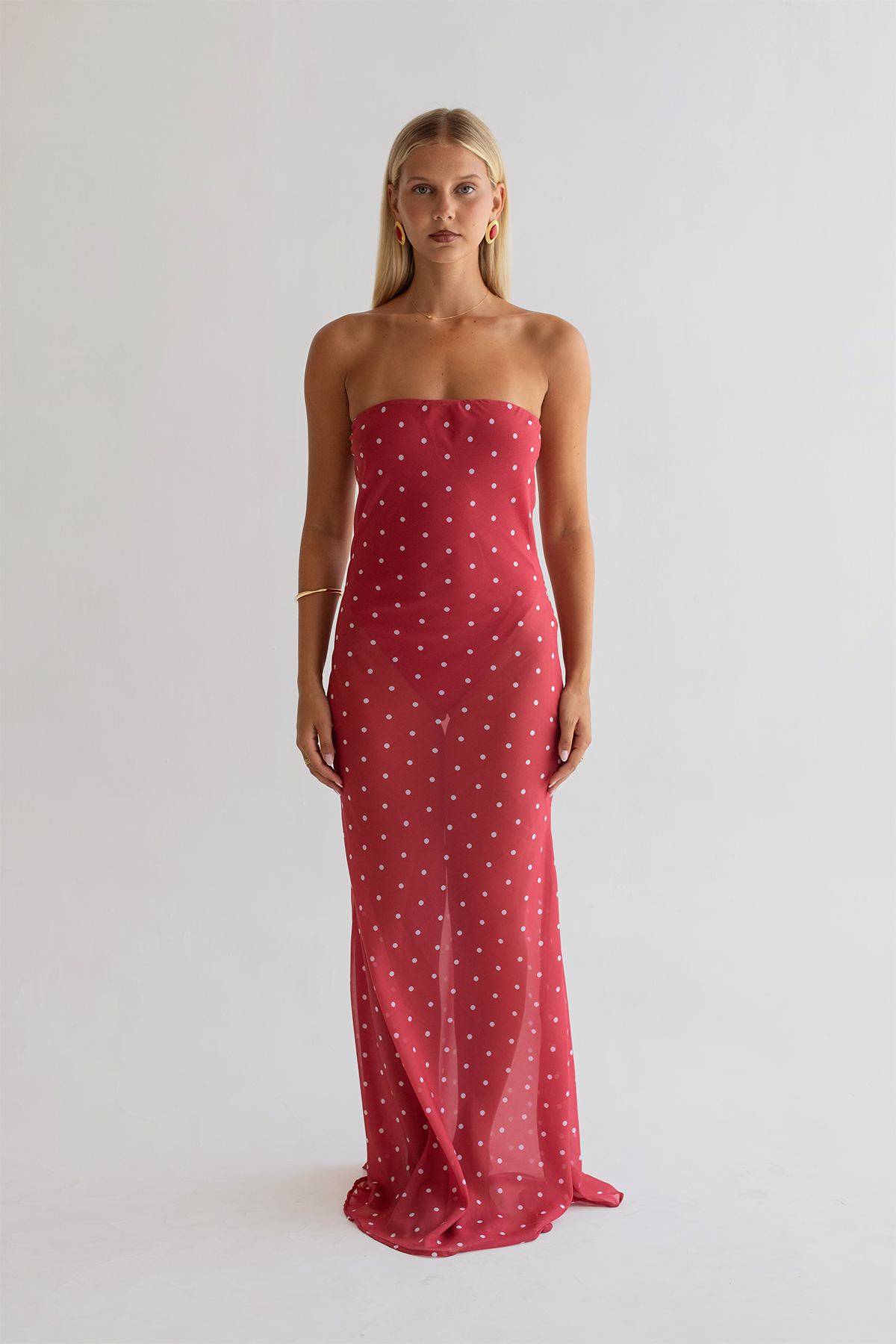 ALESSIA MAXI DRESS | RED POLKA