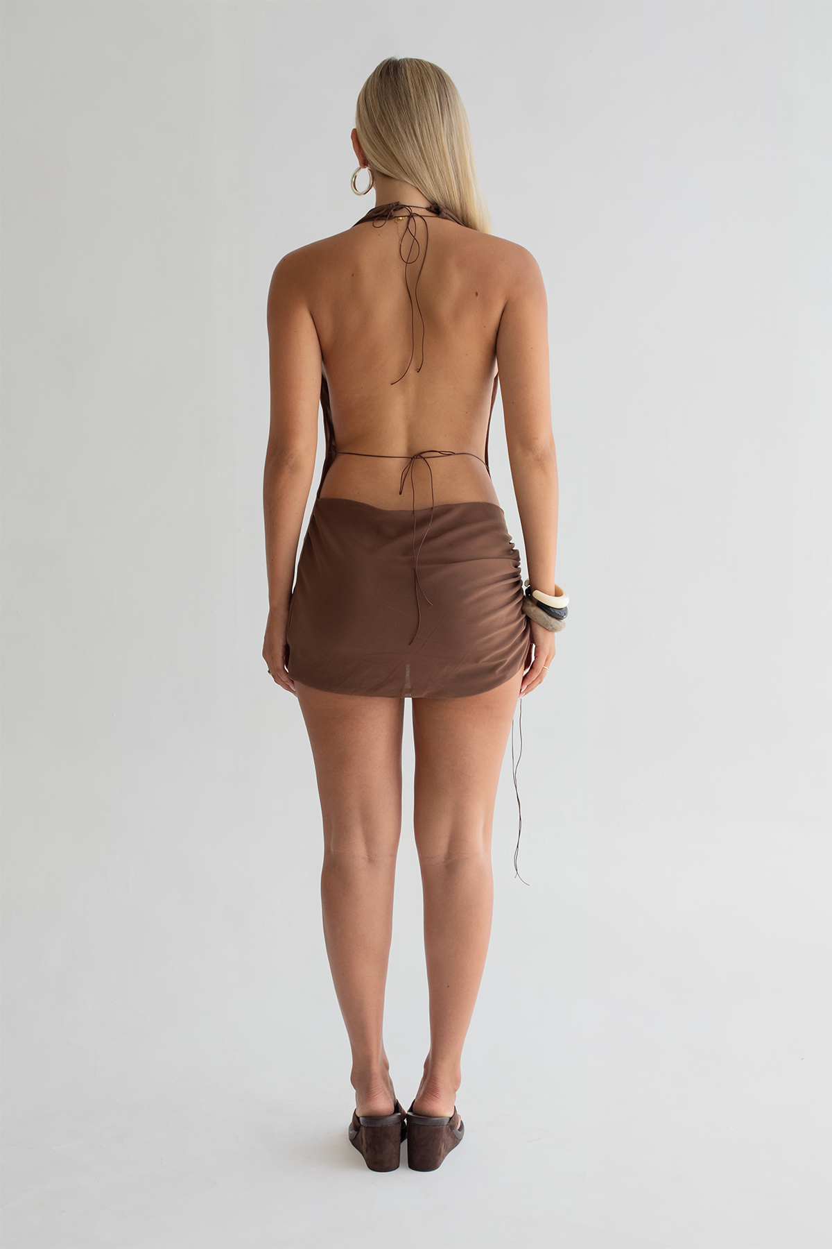 ISABELLE MINI DRESS | BROWN