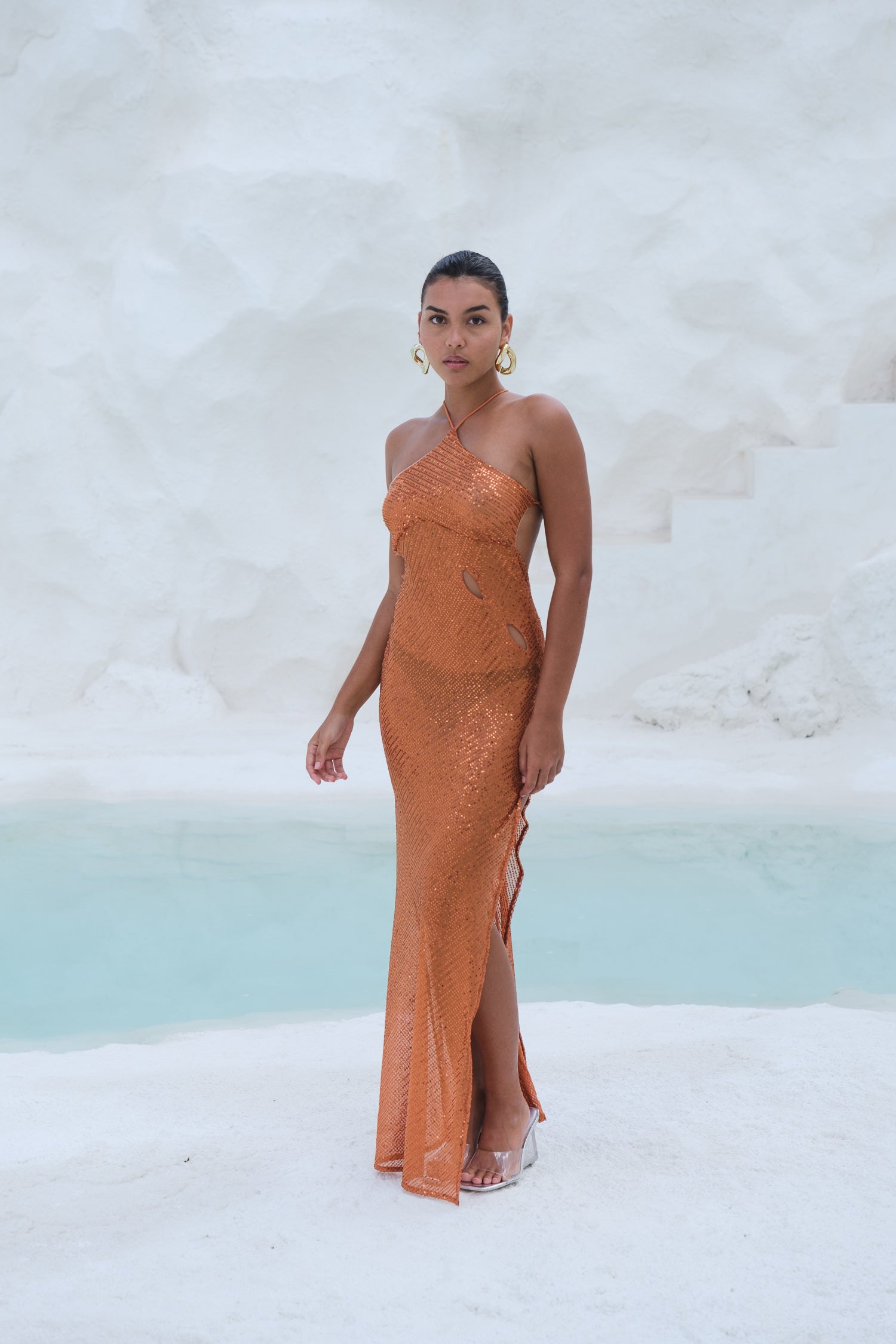 MIMI DRESS RUST | EX SHOP STOCK HNTR THE LABEL