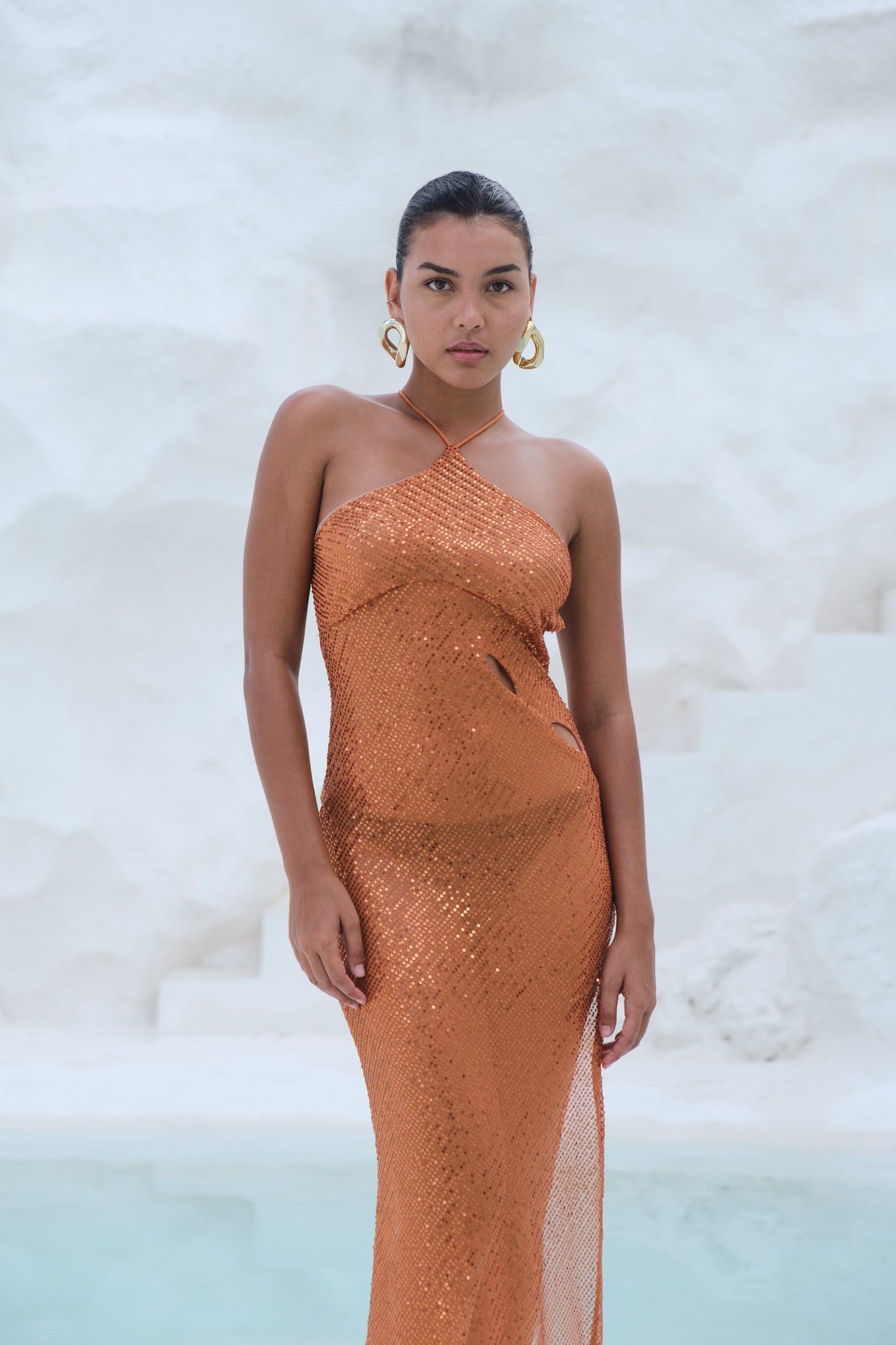 MIMI DRESS RUST | EX SHOP STOCK HNTR THE LABEL