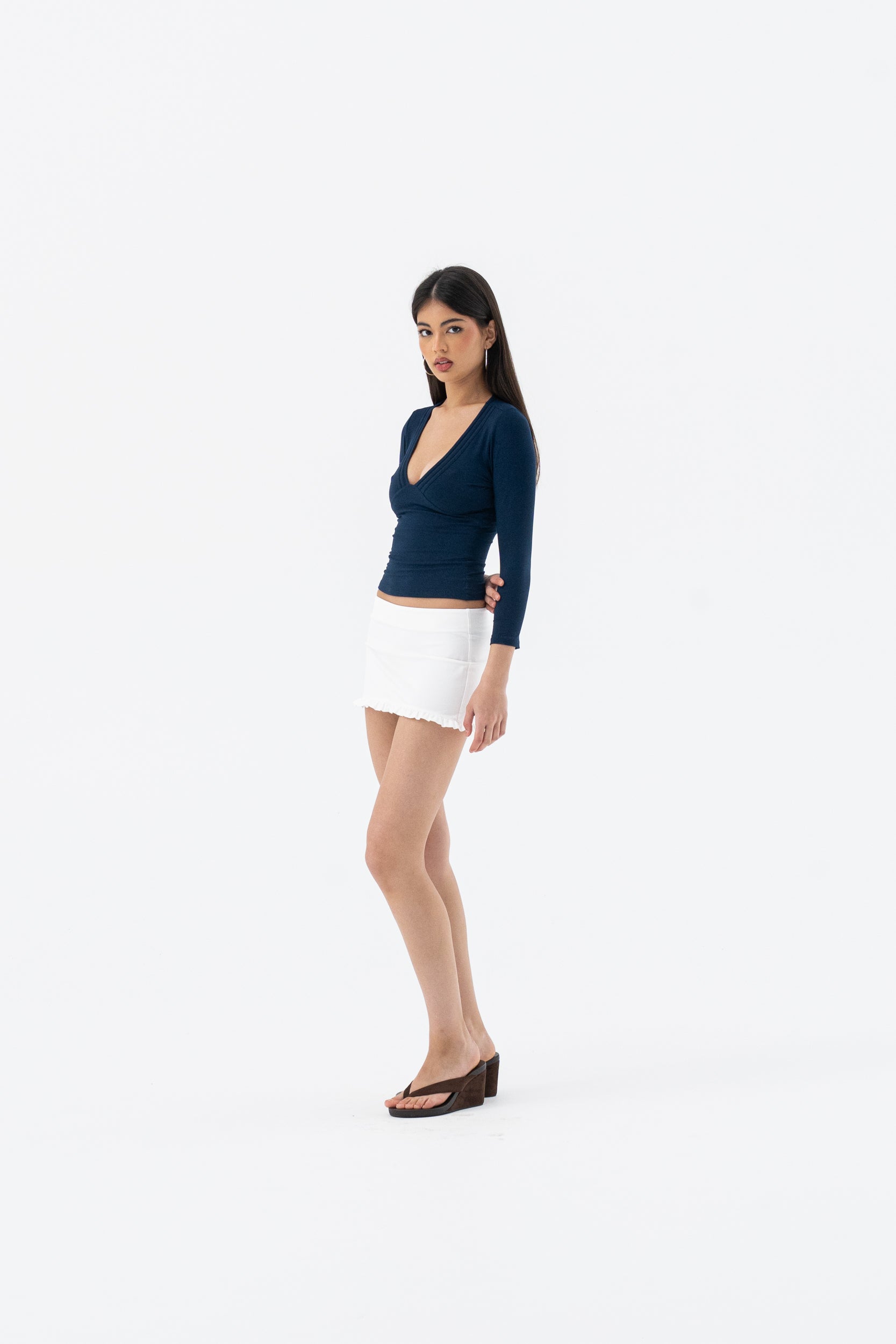 FELICITY LONG SLEEVE | NAVY HNTR THE LABEL