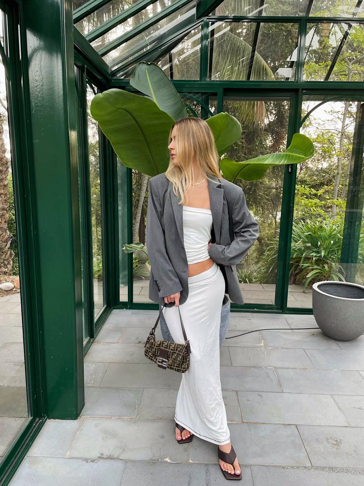 CALEB MAXI: white hntrthelabel
