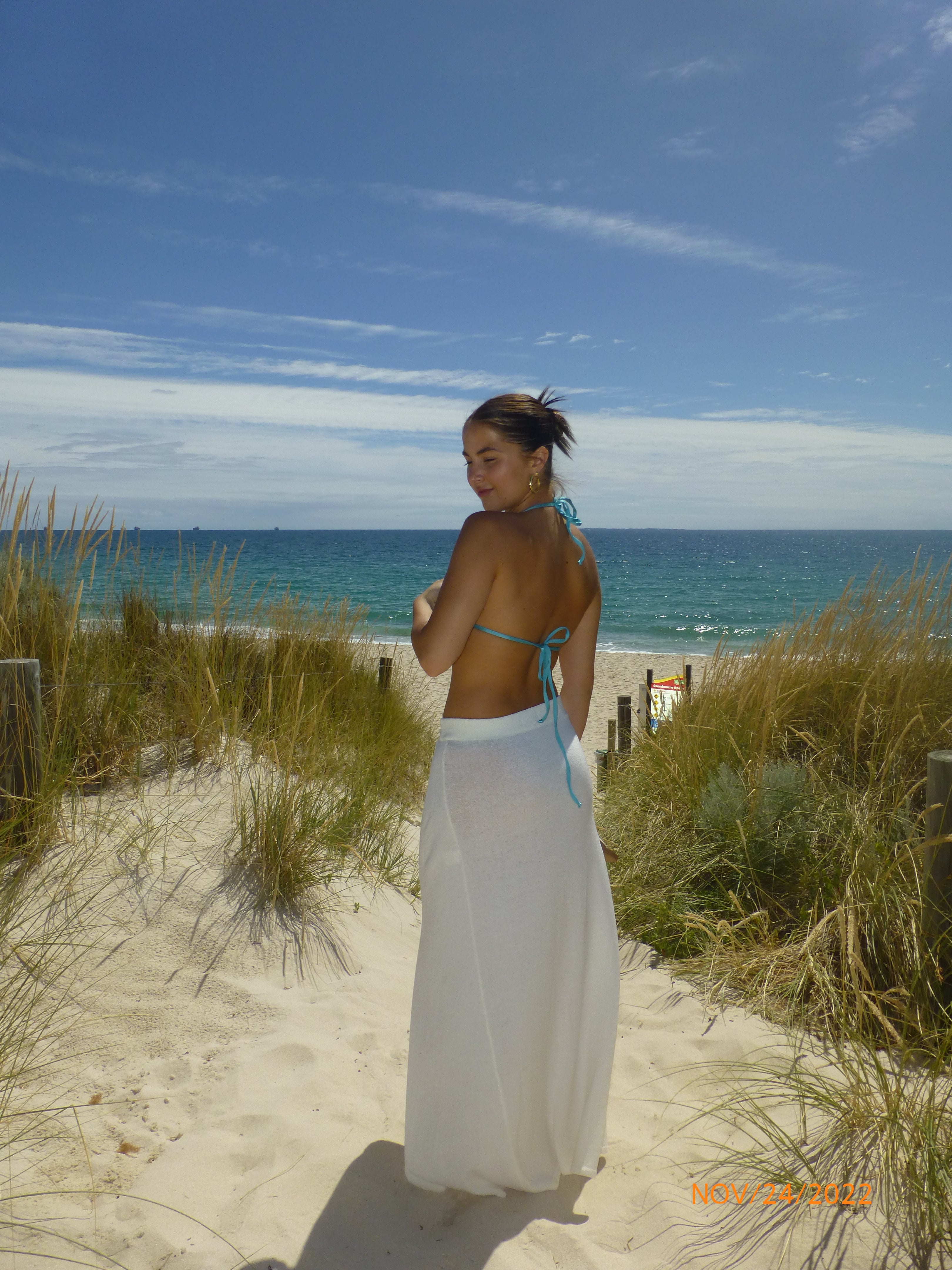KNIT MAXI SKIRT: ivory
