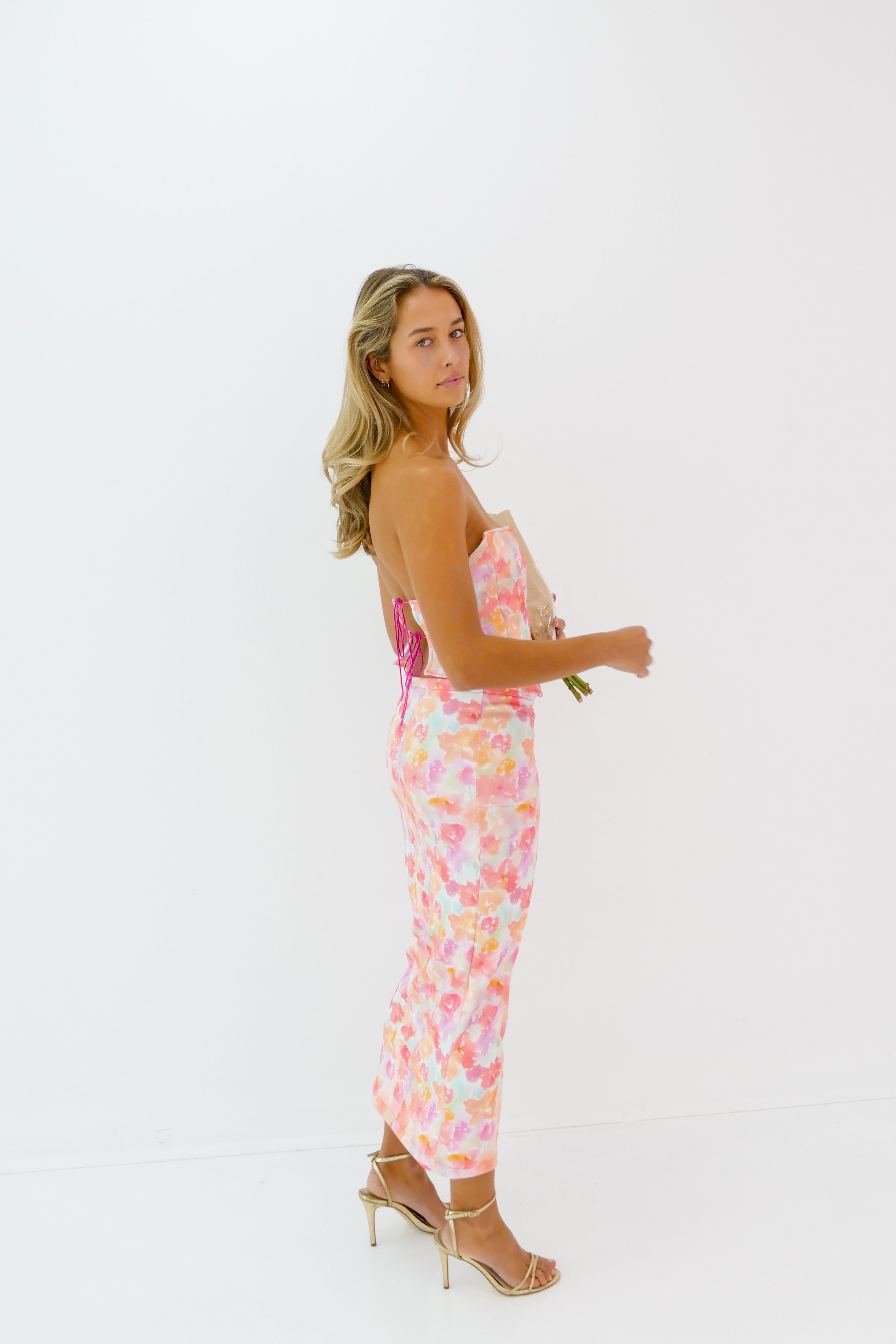 CONTRAST CORSET: floral
