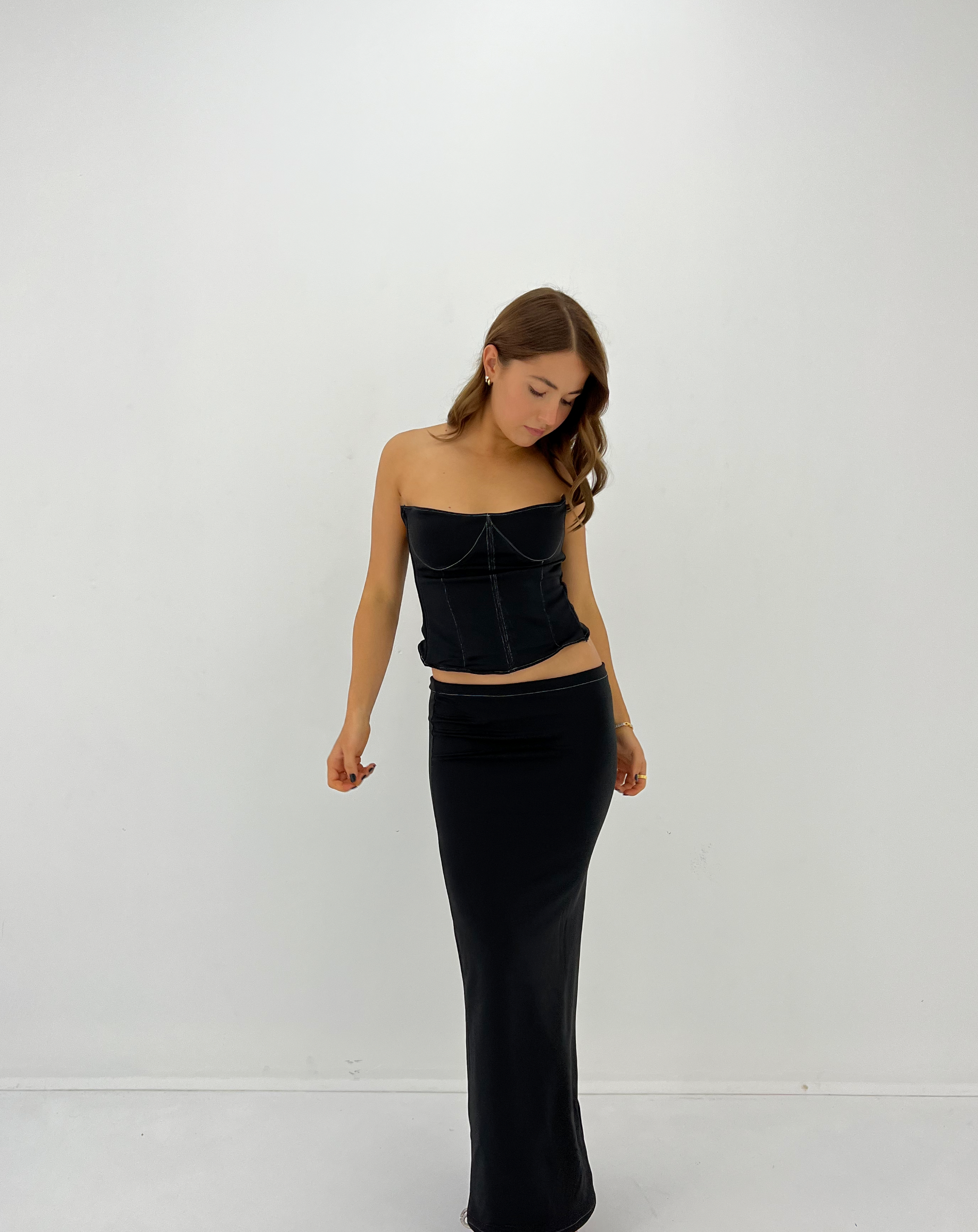 CONTRAST CORSET: black