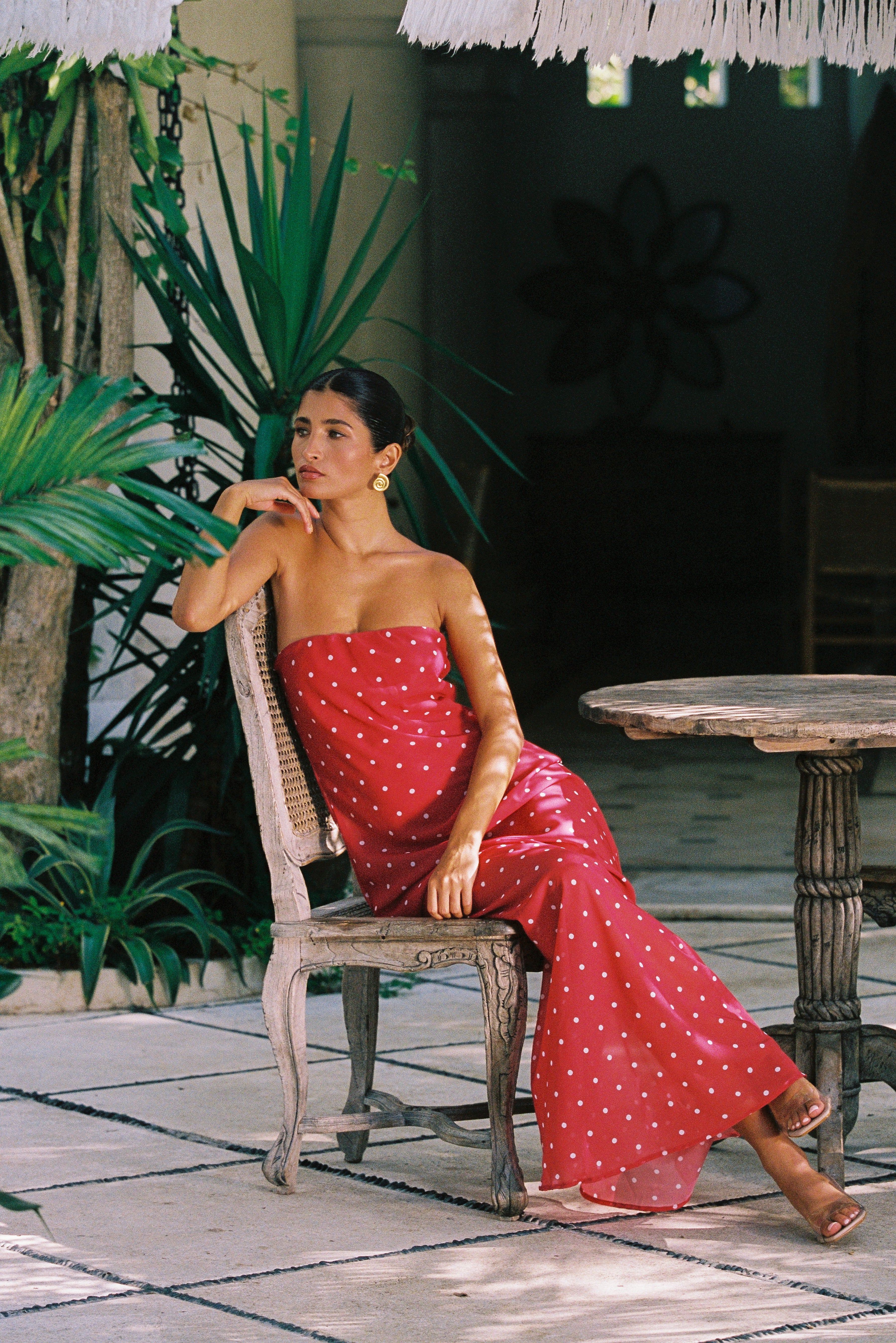 ALESSIA MAXI DRESS | RED POLKA