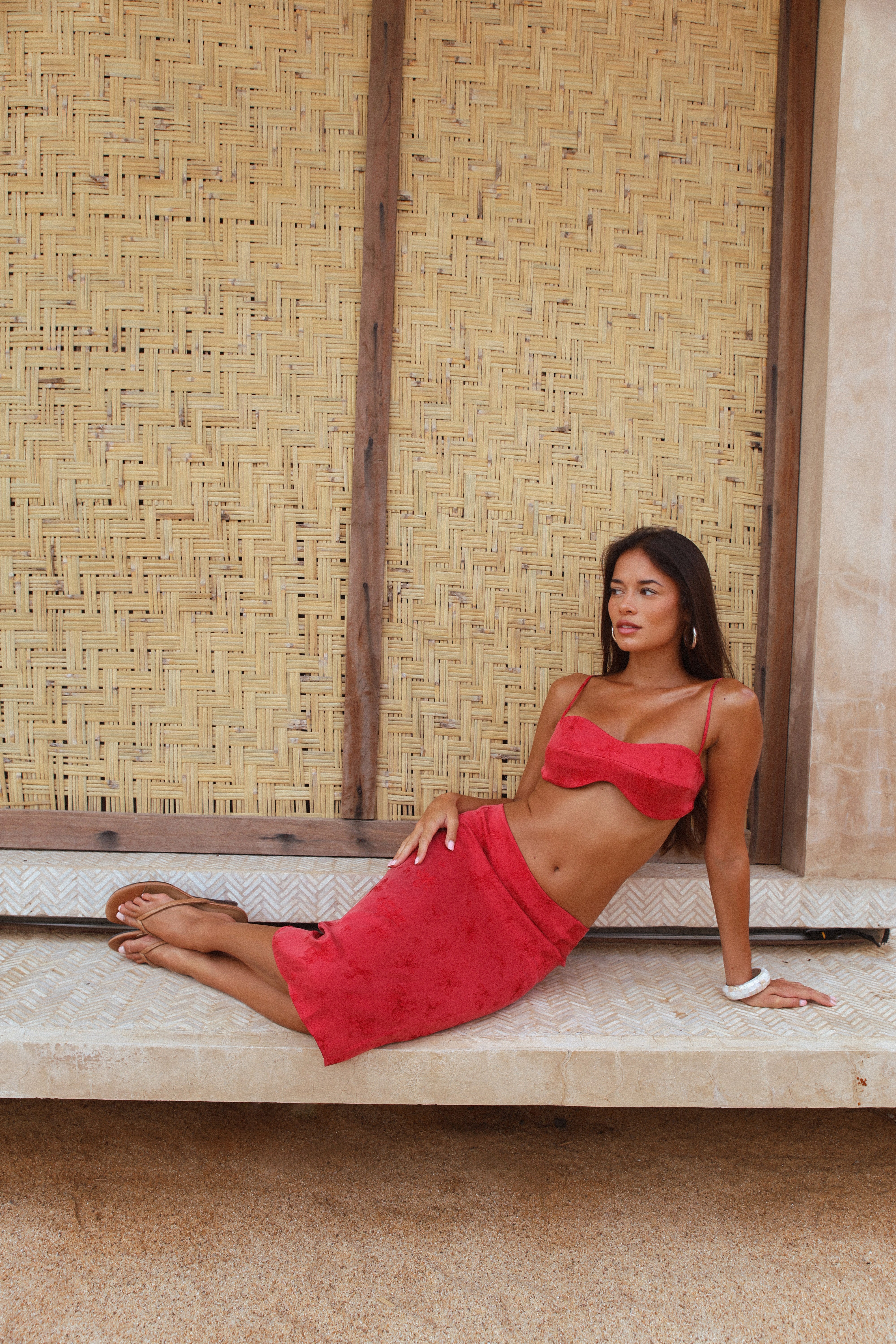 INKA MIDI SKIRT | RED HNTR THE LABEL
