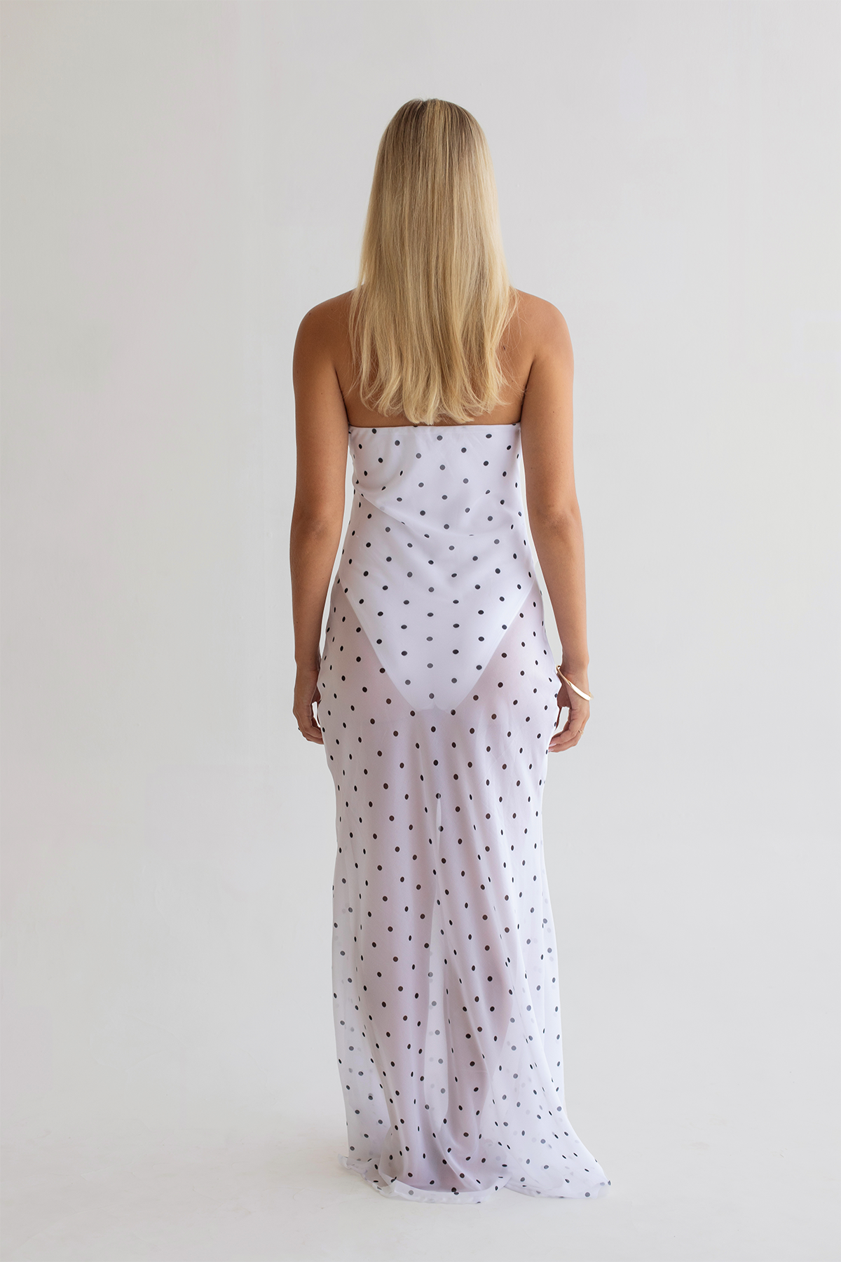 ALESSIA MAXI DRESS | WHITE POLKA