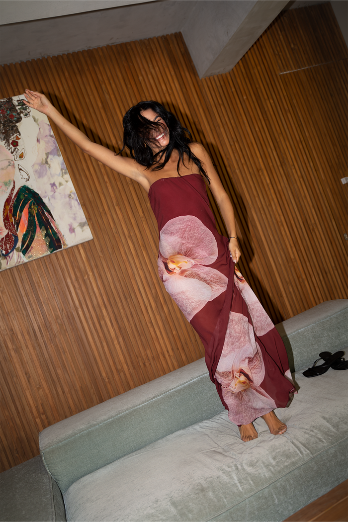 Alessia Tropical Blush  Long Dress main image 1