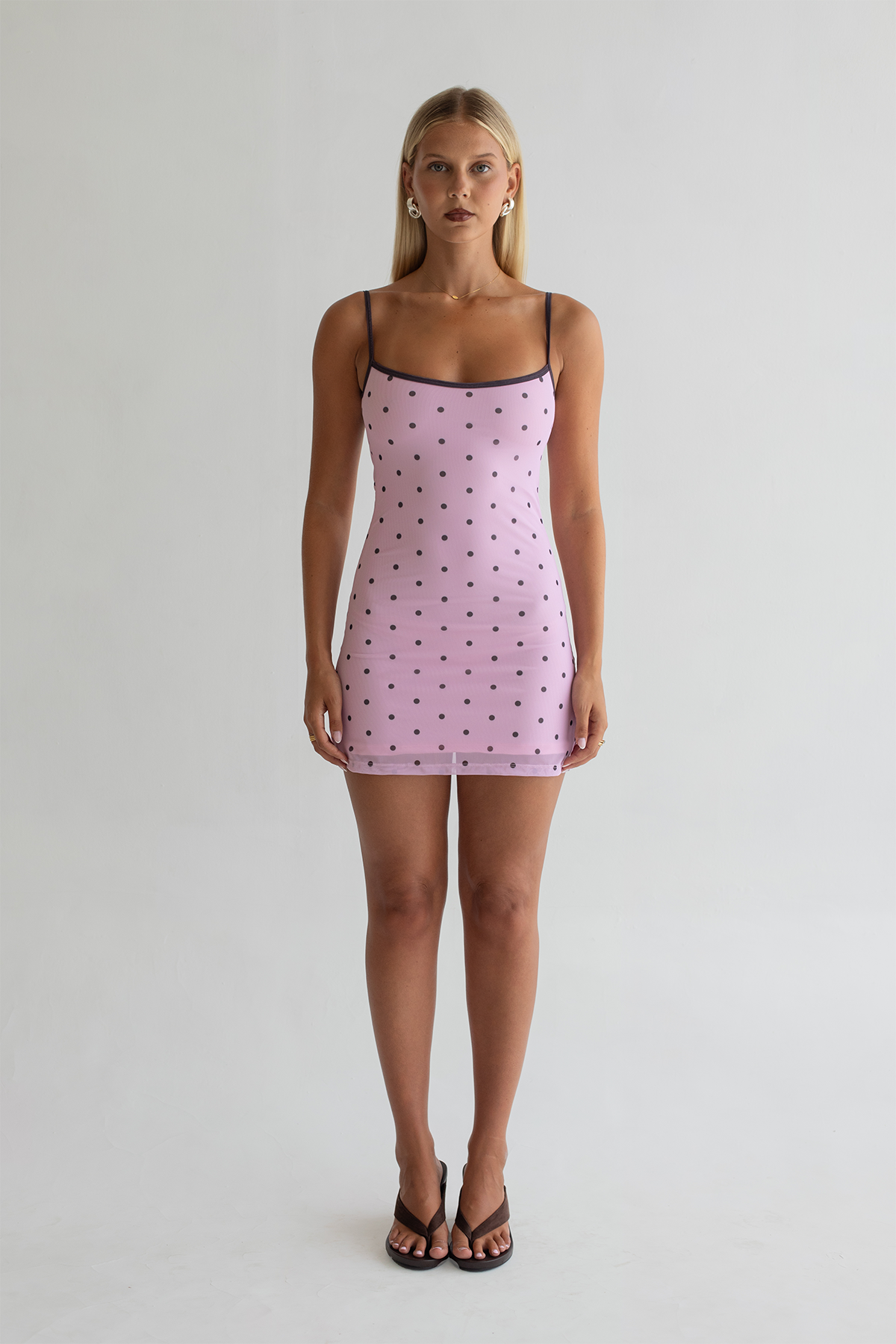 CHAR MINI DRESS | PINK POLKA