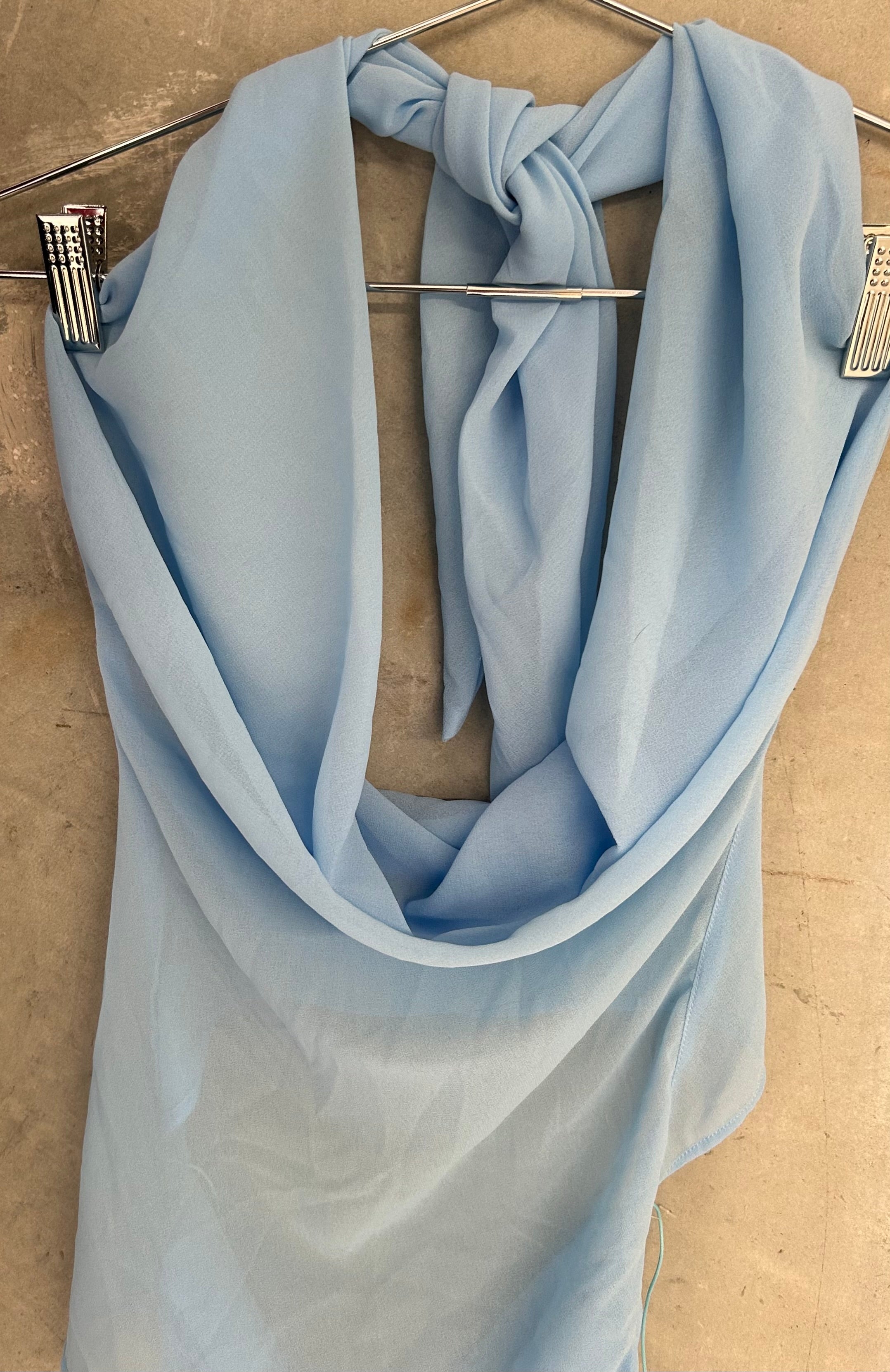 ISABELLE TOP POWDER BLUE CHIFFON SAMPLE SIZE S