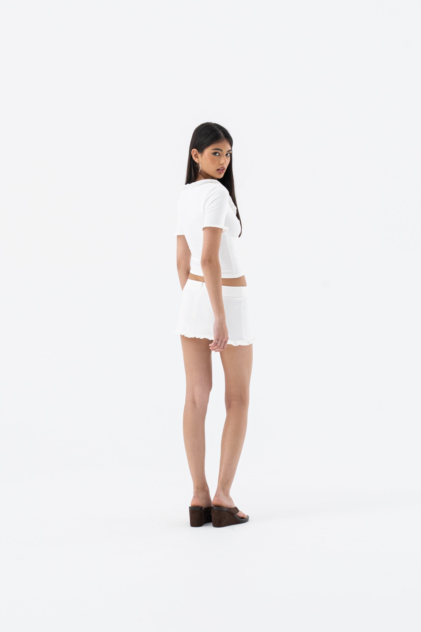 JAK RUFFLE TOP | WHITE HNTR THE LABEL