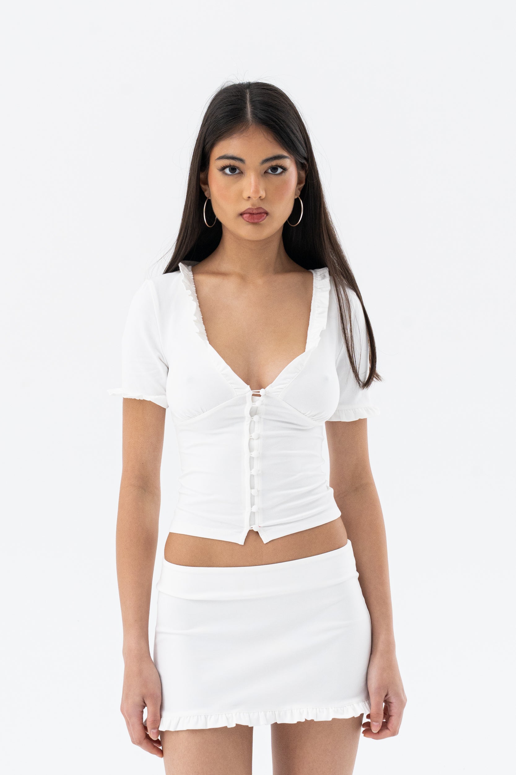 JAK RUFFLE TOP | WHITE HNTR THE LABEL