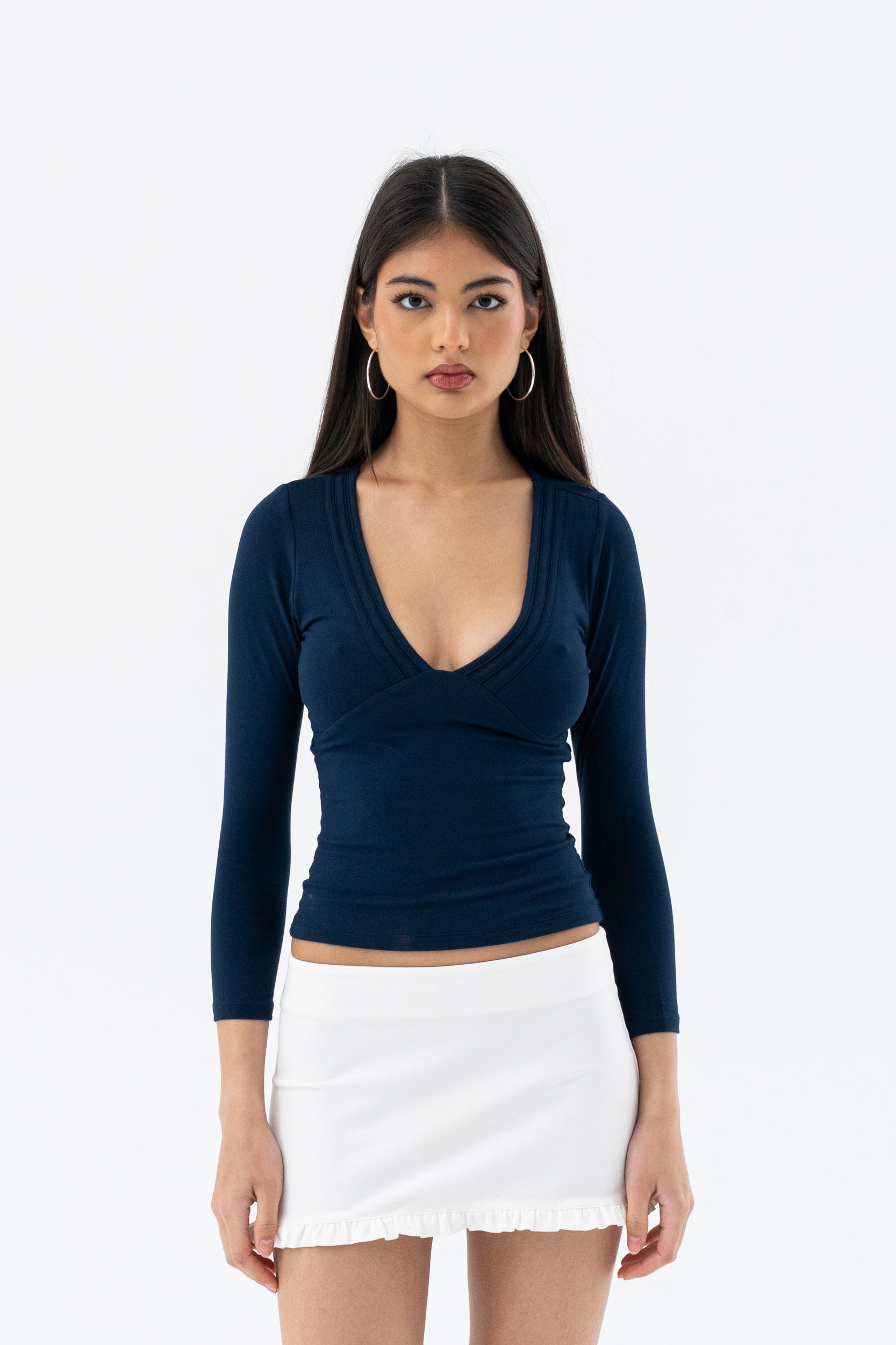 FELICITY LONG SLEEVE | NAVY HNTR THE LABEL