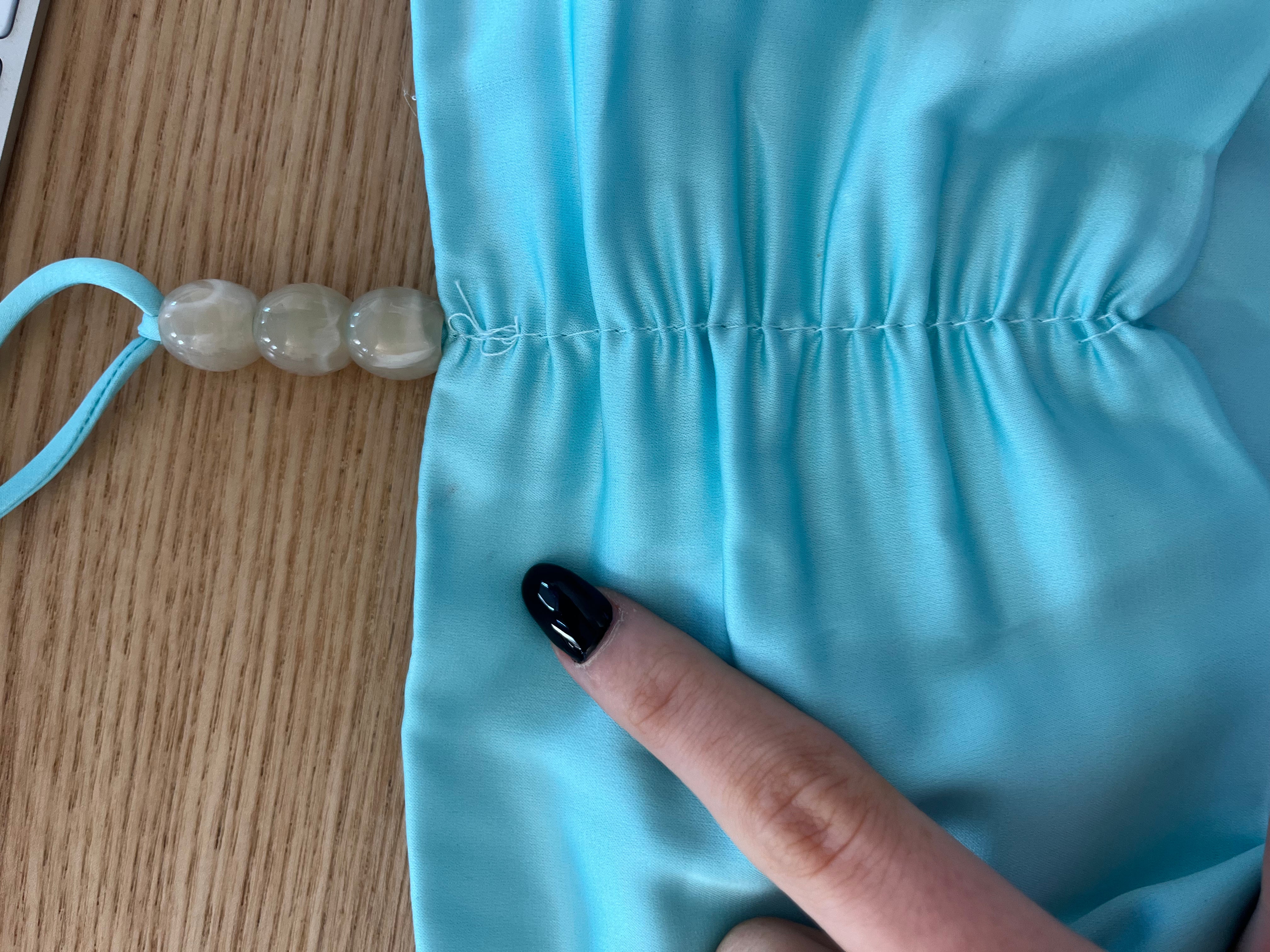 RAE DRESS | AQUA STAIN/RUCHING SMALL