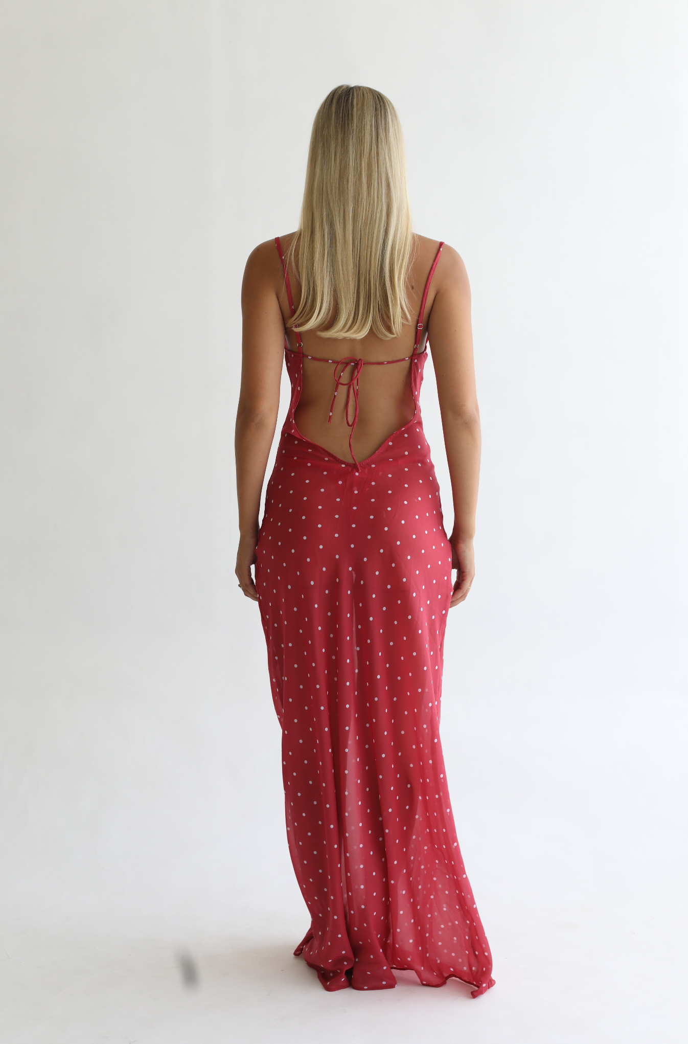 LOLA MAXI DRESS | RED POLKA