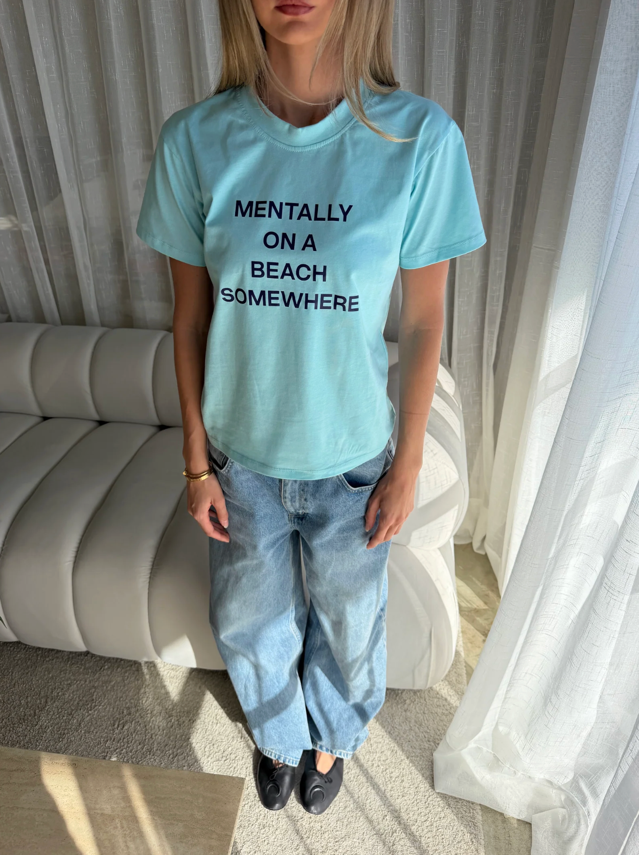 MODE MILA BLUE TEE HNTR THE LABEL