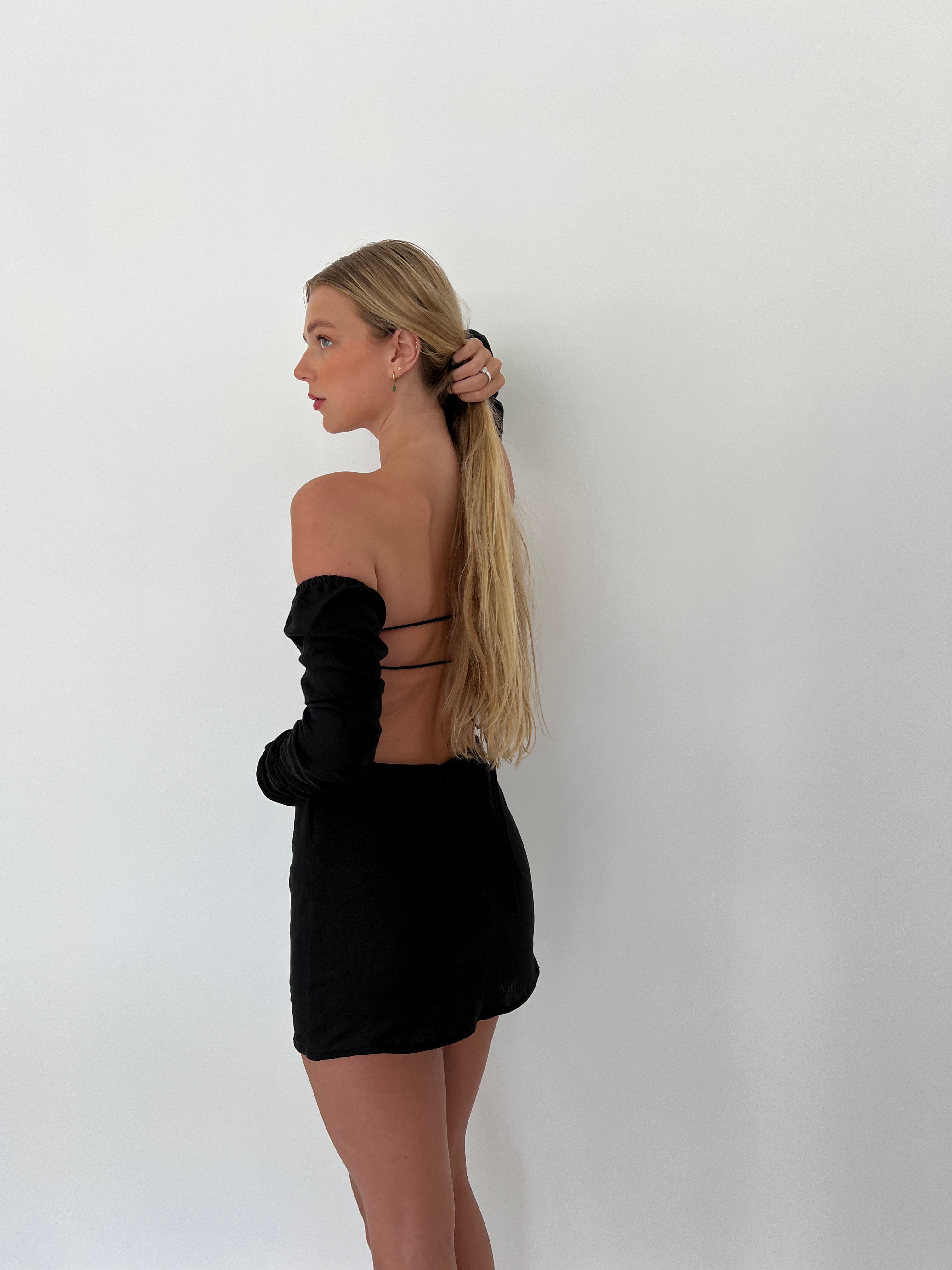 LINEN MINI: BLACK