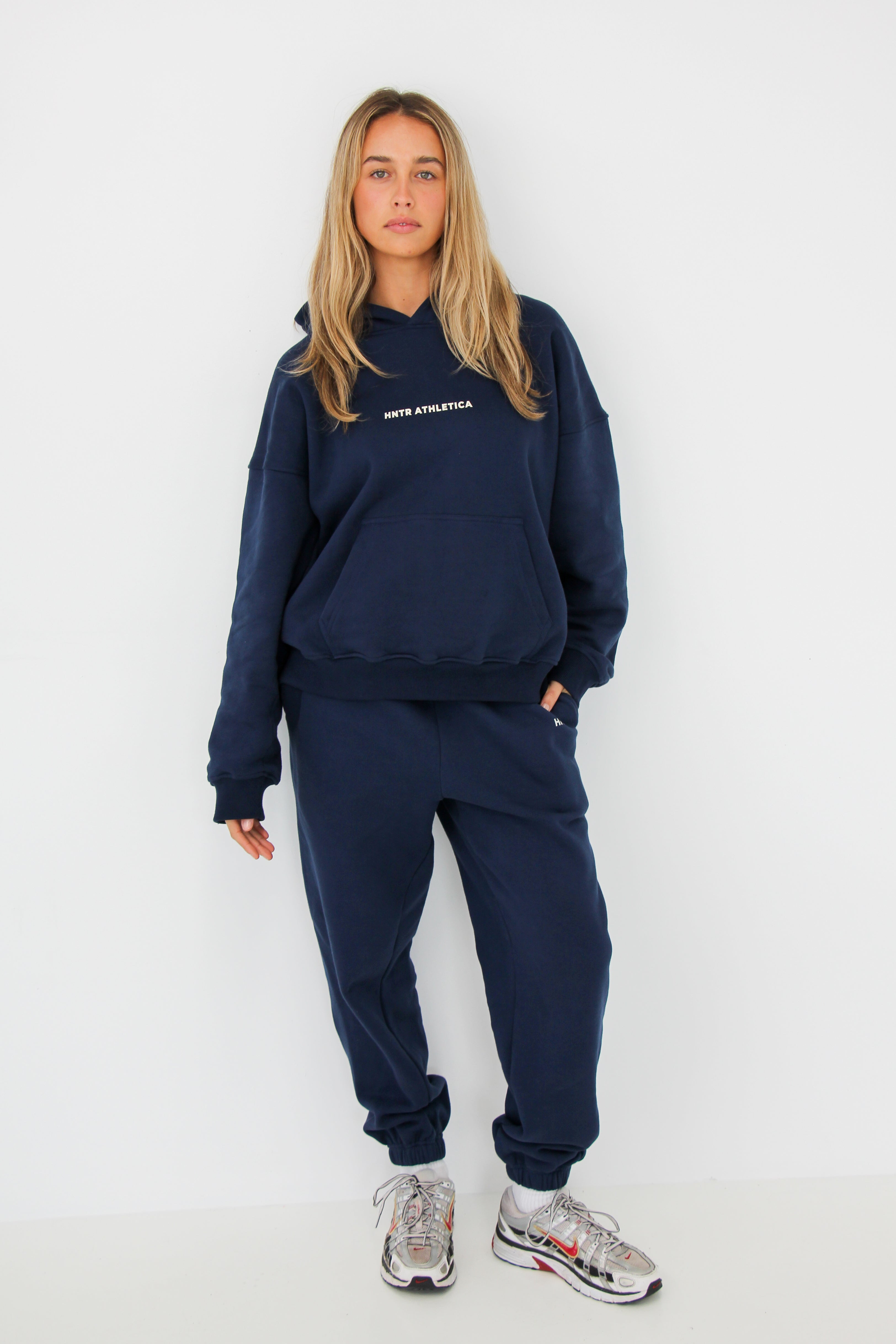 CLUB PUFF HOOD: navy