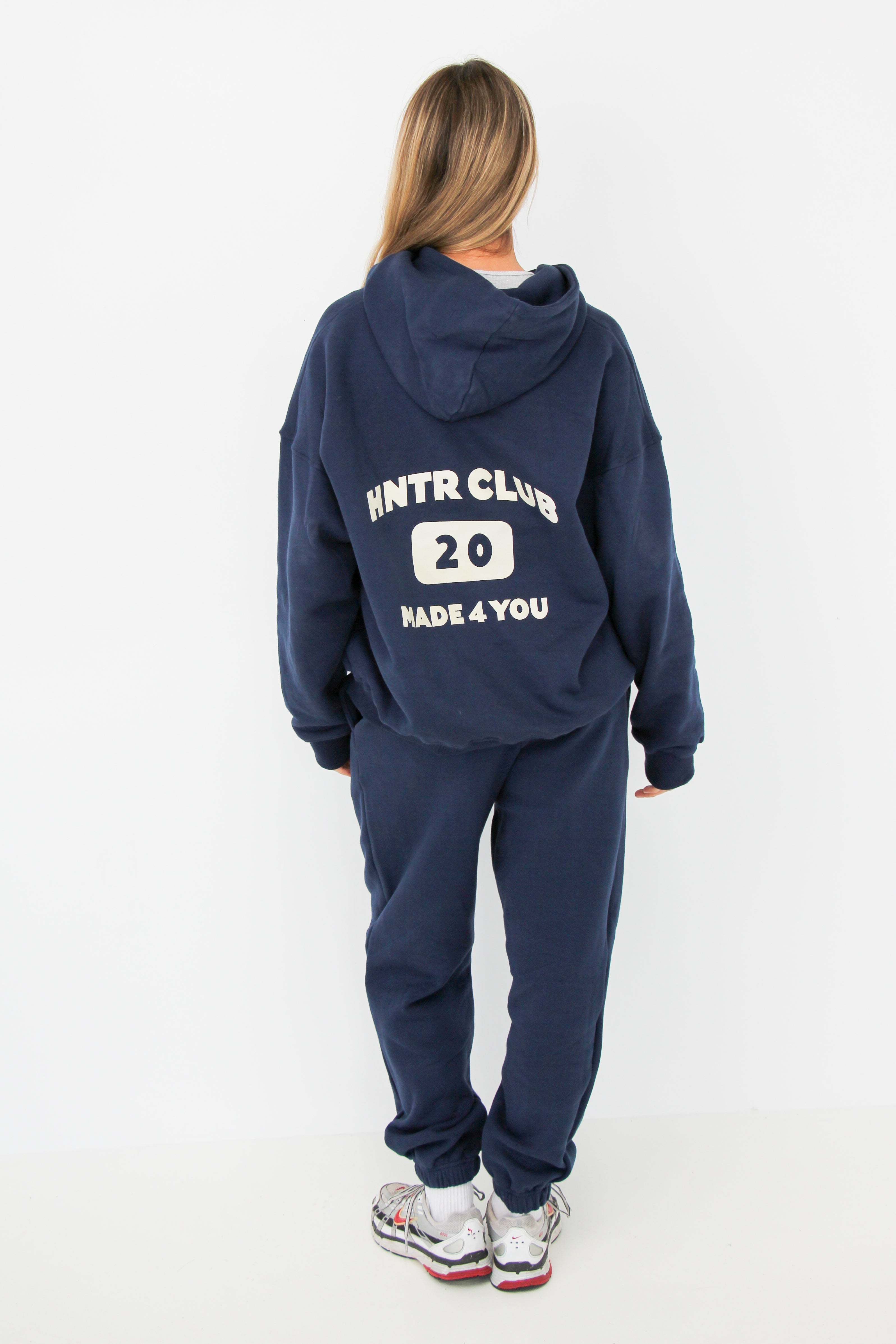 CLUB PUFF HOOD: navy