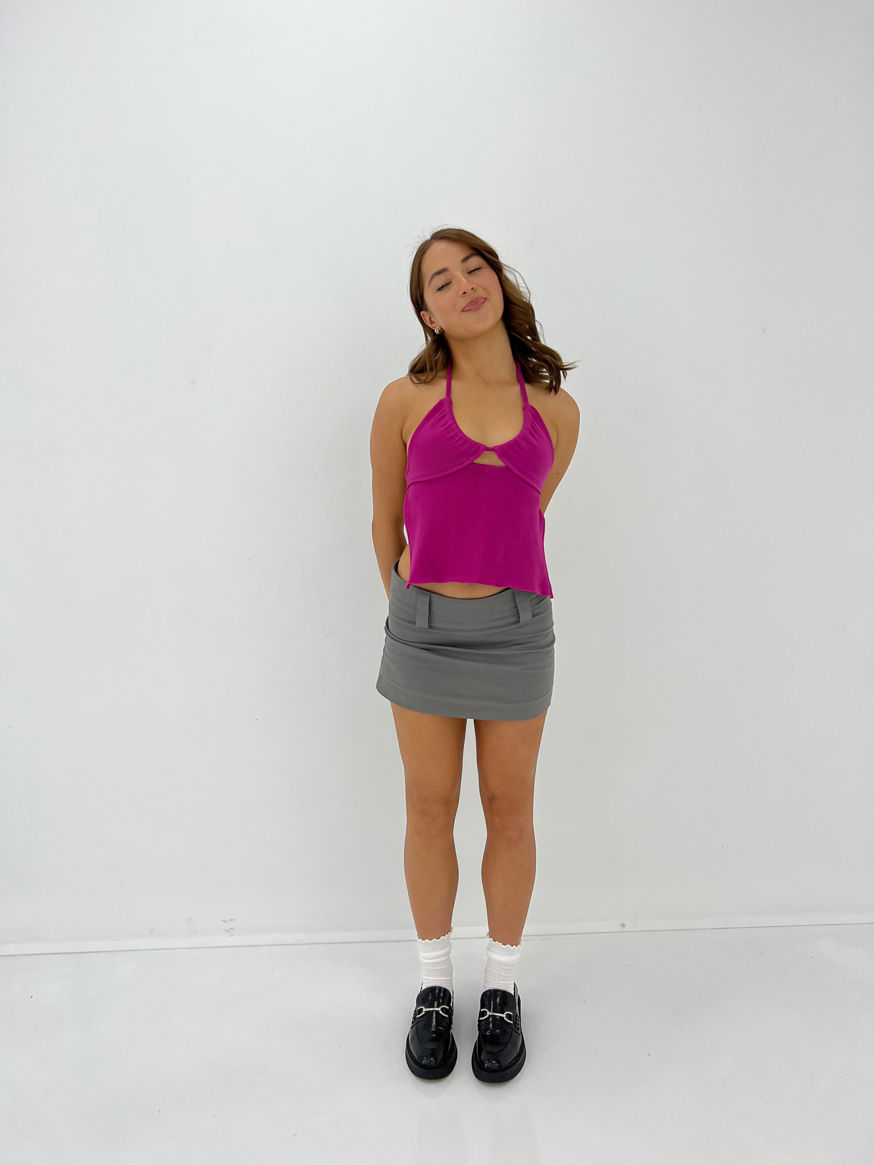 LUIZA TOP: magenta