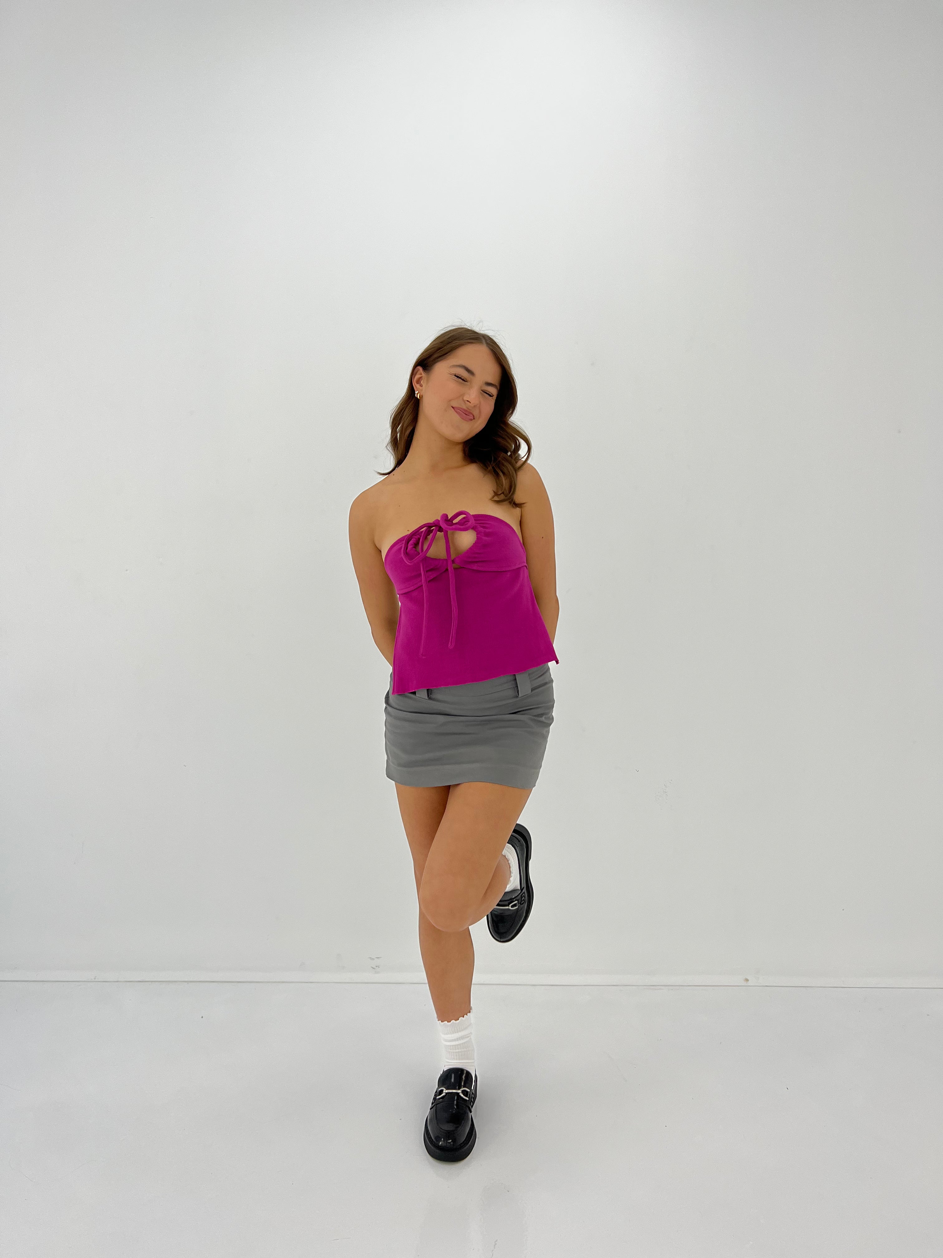 LUIZA TOP: magenta