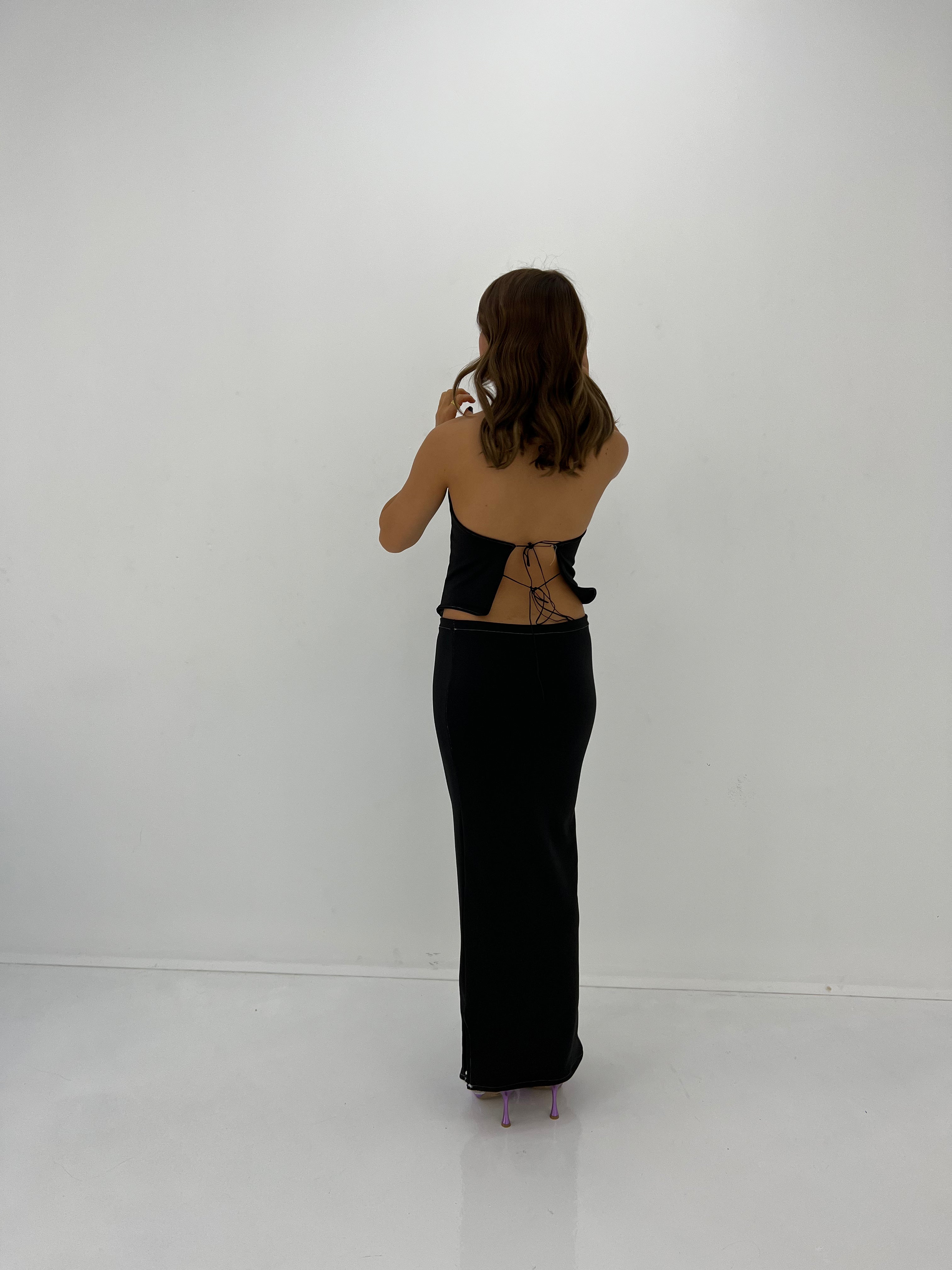 MAXI SKIRT: black