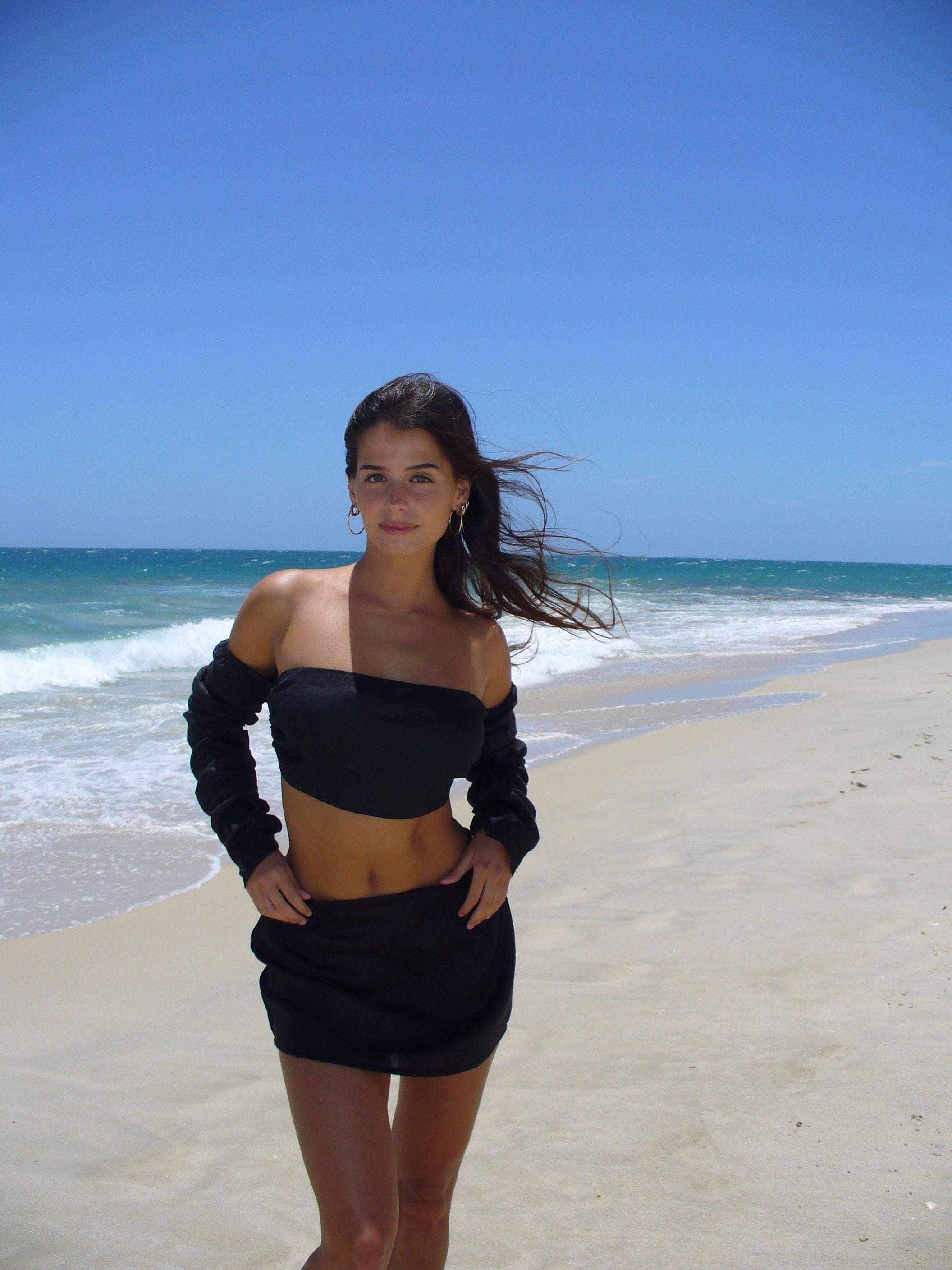 LINEN TOP: black