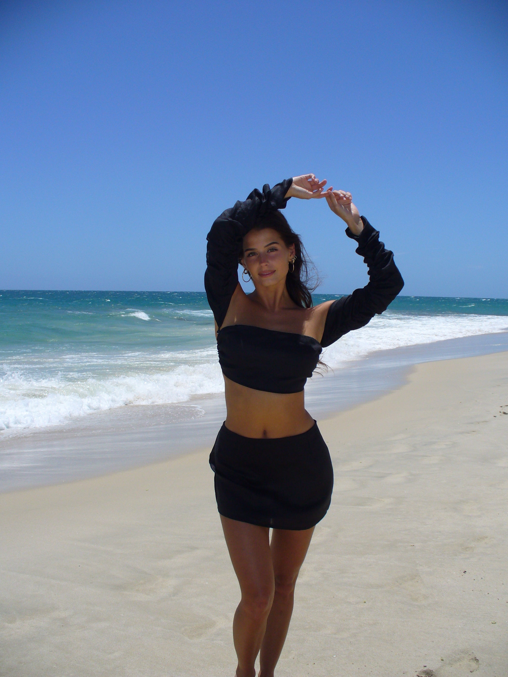LINEN TOP: black