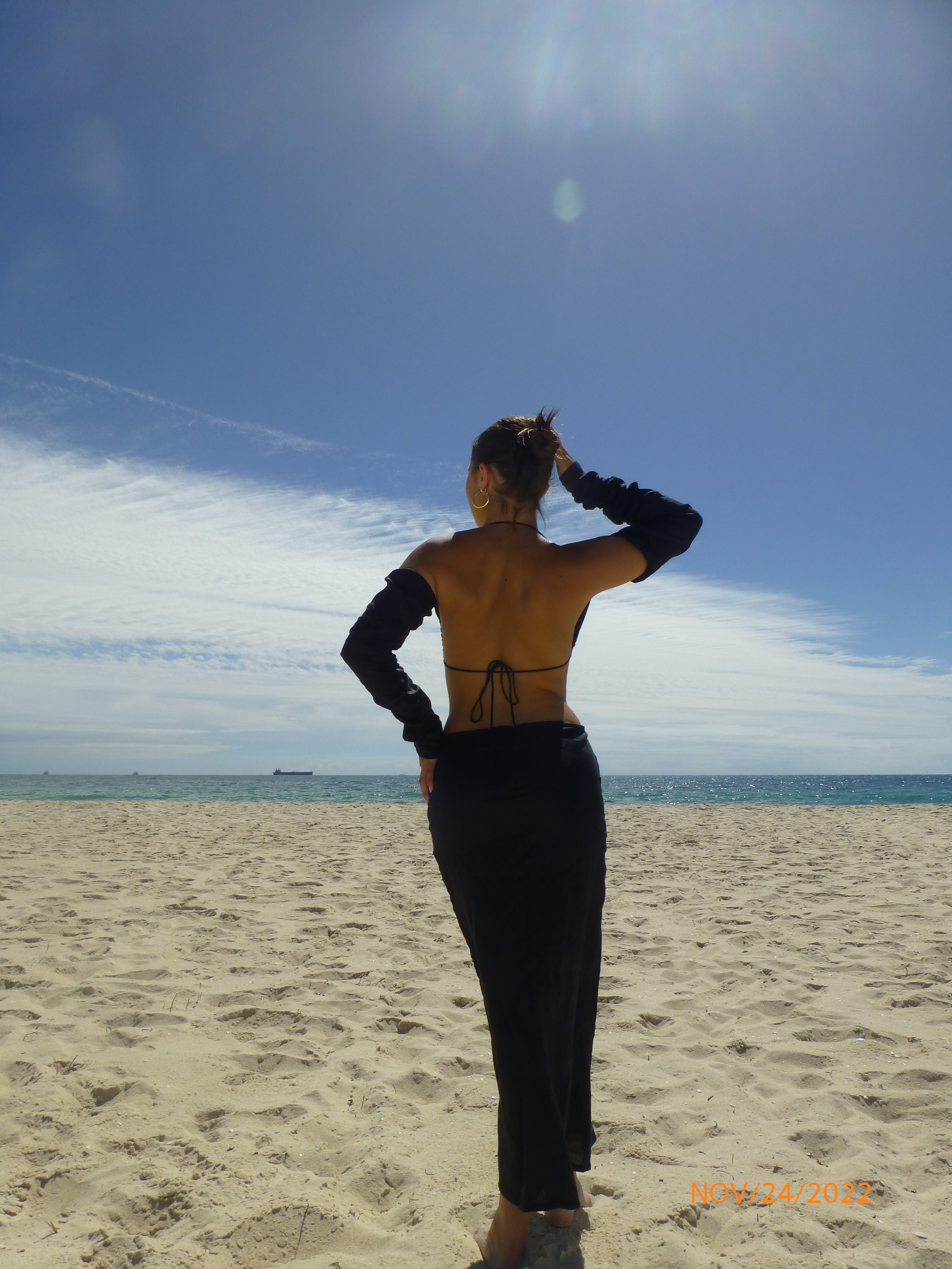 LINEN MAXI: BLACK