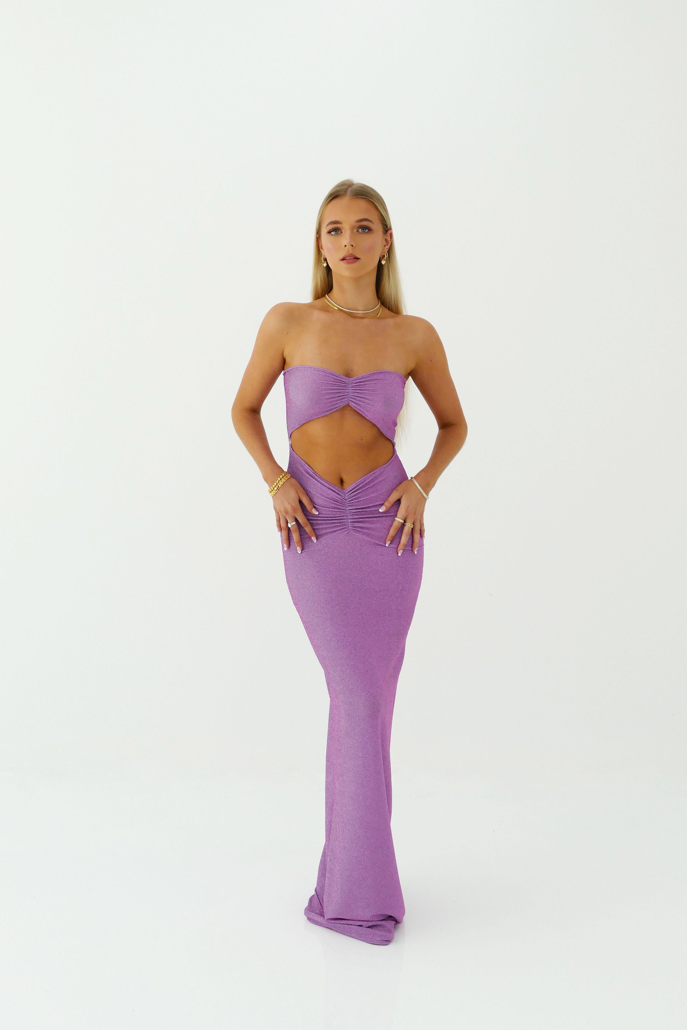 YASMIN SHIMMER GOWN: Purple