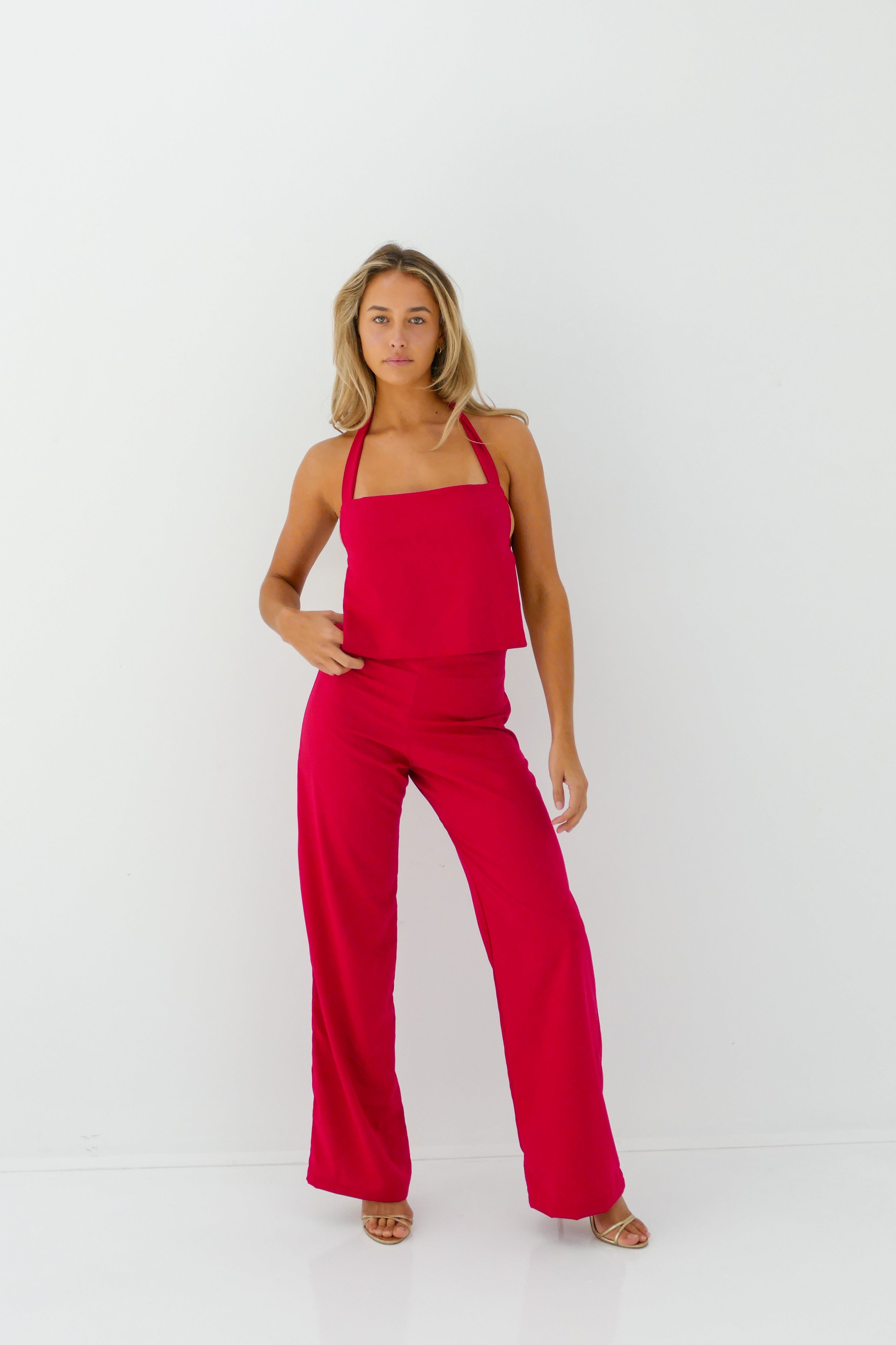 BAMBOO SUIT TOP: cherry